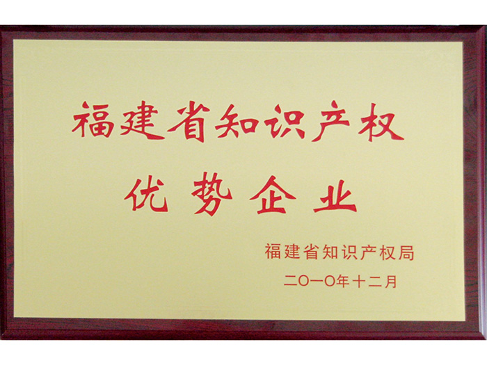 福建省知識產(chǎn)權優(yōu)勢企業(yè)證書(shū)